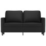 Sofá de 2 plazas de cuero sintético negro 120 cm