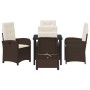 Conjunto de Comedor de Jardín 5 pcs Marrón ratán sintético