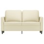 Sofá de 2 plazas de cuero sintético color crema 120 cm