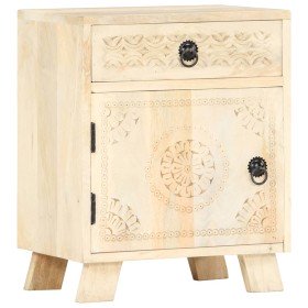 Mesita de noche de madera maciza de mango 40x30x50 cm Mesita de noche de madera maciza de mango 40x30x50 cm