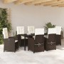 Conjunto de Comedor de Jardín 7 pcs Marrón ratán sintético