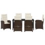 Conjunto de Comedor de Jardín 7 pcs Marrón ratán sintético