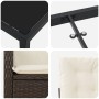 Conjunto de Comedor de Jardín 7 pcs Marrón ratán sintético