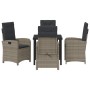 Conjunto de Comedor de Jardín 5 pcs Gris ratán sintético