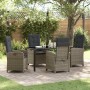 Conjunto de Comedor de Jardín 5 pcs Gris ratán sintético