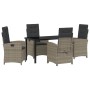Conjunto de Comedor de Jardín 5 pcs Gris ratán sintético