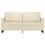 Sofá de 2 plazas de cuero sintético color crema 140 cm