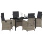 Conjunto de Comedor de Jardín 5 pcs Gris ratán sintético