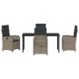 Conjunto de Comedor de Jardín 5 pcs Gris ratán sintético
