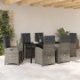 Conjunto de Comedor de Jardín 7 pcs Gris ratán sintético