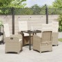 Conjunto de Comedor de Jardín 5 pcs Beige ratán sintético