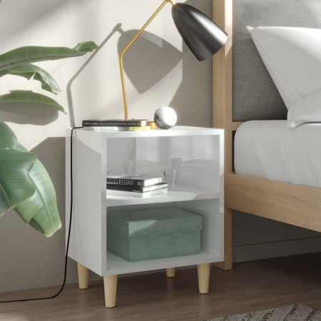 Nachttische Holzbeine 2 Stk. glänzend weiß 40x30x50 cm von vidaXL, Nachttische - Ref: Foro24-805792, Preis: 46,09 €, Rabatt: %