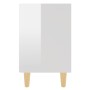 Bedside tables with wooden legs 2 units glossy white 40x30x50 cm by vidaXL, Nightstands - Ref: Foro24-805792, Price: 46,09 €,...
