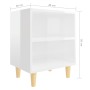 Nachttische Holzbeine 2 Stk. glänzend weiß 40x30x50 cm von vidaXL, Nachttische - Ref: Foro24-805792, Preis: 46,09 €, Rabatt: %