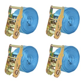 Correas de sujeción de trinquete 4 uds 2 T 6mx38mm azul de vidaXL, Correas de amarre - Ref: Foro24-142654, Precio: 34,05 €, D...