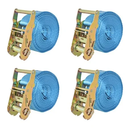 Spanngurte mit Ratsche, 4 Stück, 2T, 6 m x 38 mm, Blau von vidaXL, Spanngurte - Ref: Foro24-142654, Preis: 35,74 €, Rabatt: %