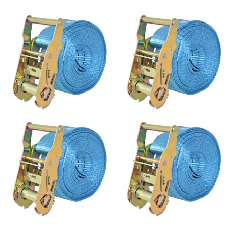 Spanngurte mit Ratsche, 4 Stück, 2T, 6 m x 38 mm, Blau von vidaXL, Spanngurte - Ref: Foro24-142654, Preis: 35,25 €, Rabatt: %
