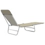 Tumbonas plegables 2 unidades acero y tela gris topo de vidaXL, Tumbonas - Ref: Foro24-44303, Precio: 92,72 €, Descuento: %