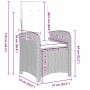 Conjunto de Comedor de Jardín 3 pcs Gris Claro ratán sintético