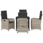 Conjunto de Comedor de Jardín 5 pcs Gris Claro ratán sintético