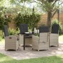Conjunto de Comedor de Jardín 5 pcs Gris Claro ratán sintético