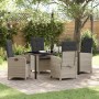 Conjunto de Comedor de Jardín 5 pcs Gris Claro ratán sintético