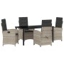 Conjunto de Comedor de Jardín 5 pcs Gris Claro ratán sintético