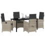 Conjunto de Comedor de Jardín 5 pcs Gris Claro ratán sintético