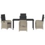 Conjunto de Comedor de Jardín 5 pcs Gris Claro ratán sintético