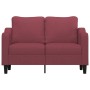 Sofá de 2 plazas de tela rojo tinto 120 cm