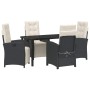 Conjunto de Comedor de Jardín 5 pcs Negro ratán sintético