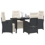 Conjunto de Comedor de Jardín 5 pcs Negro ratán sintético
