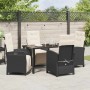 Conjunto de Comedor de Jardín 5 pcs Negro ratán sintético