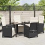 Conjunto de Comedor de Jardín 5 pcs Negro ratán sintético