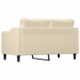 Sofá de 2 plazas de tela color crema 140 cm