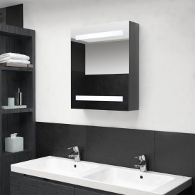 Armario de baño con espejo LED gris brillante 50x14x60 cm de vidaXL, Tocadores de baño - Ref: Foro24-326483, Precio: 98,52 €,...