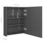 Armario de baño con espejo LED gris brillante 50x14x60 cm de vidaXL, Tocadores de baño - Ref: Foro24-326483, Precio: 96,97 €,...