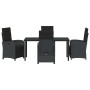 Conjunto de Comedor de Jardín 5 pcs Negro ratán sintético