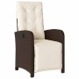 Conjunto de Comedor de Jardín 5 pcs Marrón ratán sintético