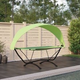 Garden lounger with steel canopy and green oxford fabric by vidaXL, Outdoor beds - Ref: Foro24-317602, Price: 95,70 €, Discou...