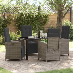 Conjunto de Comedor de Jardín 5 pcs Gris ratán sintético