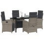 Conjunto de Comedor de Jardín 5 pcs Gris ratán sintético