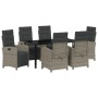 Conjunto de Comedor de Jardín 7 pcs Gris ratán sintético