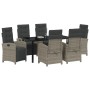 Conjunto de Comedor de Jardín 7 pcs Gris ratán sintético