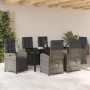 Conjunto de Comedor de Jardín 7 pcs Gris ratán sintético