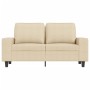 Sofá de 2 plazas de tela color crema 120 cm