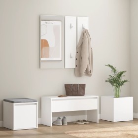Flurmöbel-Set aus weißem Sperrholz von vidaXL, Kleiderschränke - Ref: Foro24-3082062, Preis: 134,54 €, Rabatt: %
