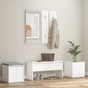 Juego de muebles de recibidor madera contrachapada blanco de vidaXL, Armarios roperos - Ref: Foro24-3082062, Precio: 132,11 €...