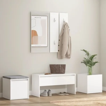 Juego de muebles de recibidor madera contrachapada blanco de vidaXL, Armarios roperos - Ref: Foro24-3082062, Precio: 132,14 €...