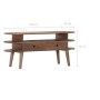 Mueble para TV de madera maciza de acacia 110x35x50 cm